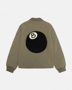 Stussy 8 Ball Prešívané Liner Jacket Bundy Panske Olivovo Zelená Slovensko | SYM-3056