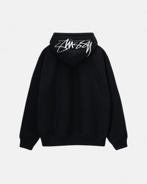 Stussy Back Hood Applique Hoodie Mikina s Kapucnou Panske Čierne Slovensko | PVK-4360