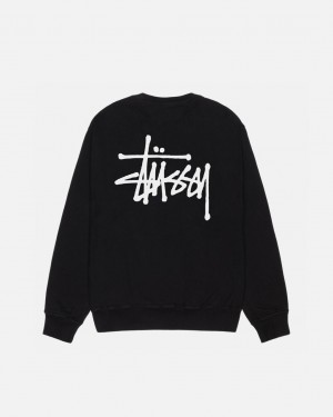 Stussy Basic Stüssy Pigment Dyed Crew Mikiny Damske Čierne Slovensko | PVP-6568