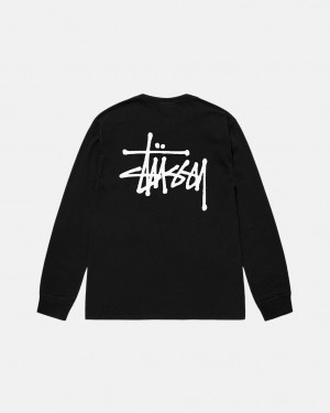 Stussy Basic Stüssy Pigment Dyed Ls Tee Tričko Damske Čierne Slovensko | FNN-5601