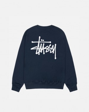 Stussy Basic Stussy Crew Mikiny Panske Námornícka Modrá Slovensko | WGM-0537