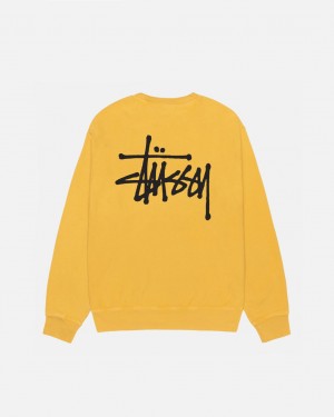 Stussy Basic Stussy Crew Pigment Dyed Mikiny Panske Žlté Slovensko | DMY-1716