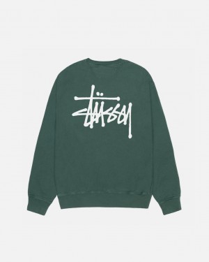 Stussy Basic Stussy Crew Pigment Dyed Mikiny Damske Zelene Slovensko | OVZ-4248