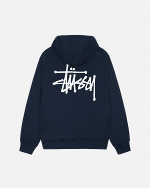 Stussy Basic Stussy Hoodie Mikina s Kapucnou Damske Námornícka Modrá Slovensko | INJ-1412