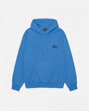 Stussy Basic Stussy Hoodie Pigment Dyed Mikina s Kapucnou Damske Modre Slovensko | YAW-1282