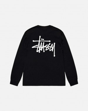Stussy Basic Stussy Ls Tee Tričko Panske Čierne Slovensko | LFJ-5842