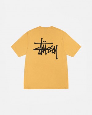 Stussy Basic Stussy Tee Pigment Dyed Tričko Panske Žlté Slovensko | MPQ-0818
