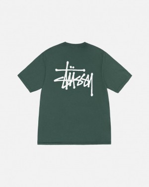 Stussy Basic Stussy Tee Pigment Dyed Tričko Damske Zelene Slovensko | JEK-8892