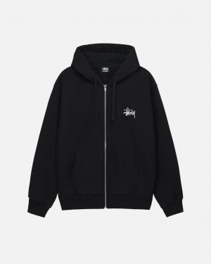 Stussy Basic Stussy Zip Hoodie Mikina s Kapucnou Panske Čierne Slovensko | BDM-9868