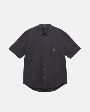 Stussy Boxy Pruhované Shirt Kosele Panske Čierne Slovensko | ECG-5996