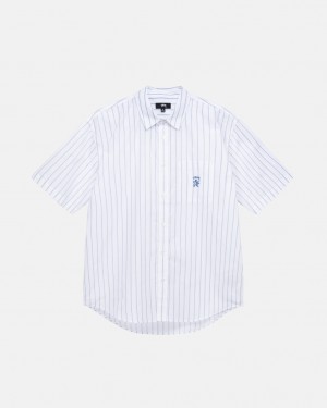 Stussy Boxy Pruhované Shirt Kosele Panske Biele Slovensko | VLY-0540