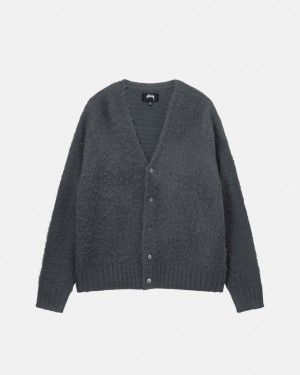 Stussy Brushed Cardigan Svetre Damske Charcoal Slovensko | FPM-8554