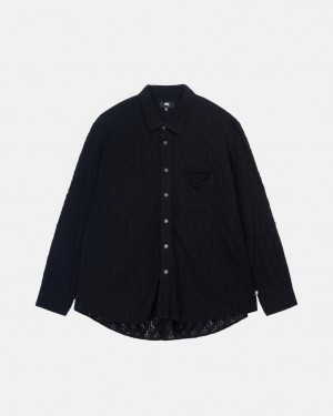 Stussy Cipkovane Ls Shirt Kosele Panske Čierne Slovensko | GPA-2850