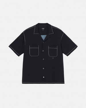 Stussy Contrast Pick Stitched Shirt Kosele Panske Čierne Slovensko | BXH-6257