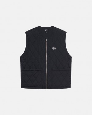 Stussy Diamond Prešívané Vesta Panske Čierne Slovensko | WDS-8270