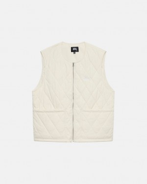 Stussy Diamond Prešívané Vesta Panske Krém Slovensko | GCD-3018