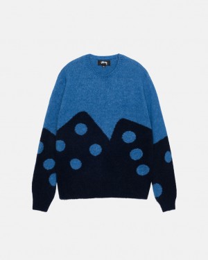 Stussy Dice Fuzzy Crew Svetre Panske Modre Slovensko | LYO-1247