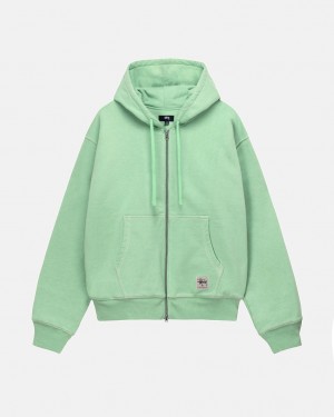 Stussy Double Face Label Zip Hoodie Mikina s Kapucnou Damske Zelene Slovensko | AAH-8588