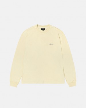 Stussy Lazy Ls Tee Topy Panske Žlté Slovensko | MSC-0236