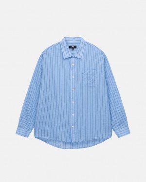 Stussy Light Weight Klasické Shirt Kosele Panske Modre Slovensko | OIX-2241