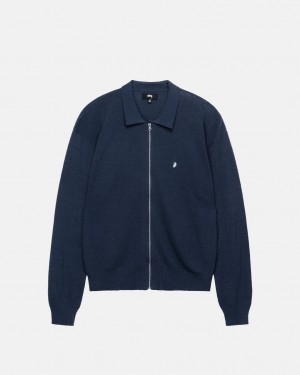 Stussy Light Weight Ls Zip Polo Topy Damske Námornícka Modrá Slovensko | PON-0428