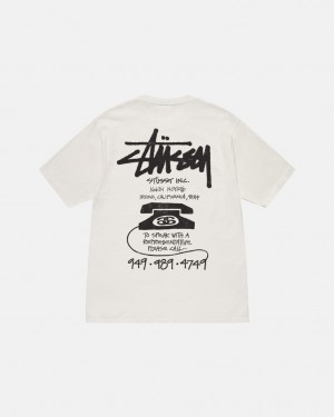 Stussy Old Phone Tee Pigment Dyed Tričko Damske Béžové Slovensko | FOE-6896