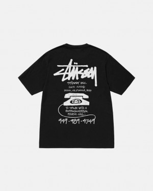 Stussy Old Phone Tee Pigment Dyed Tričko Damske Čierne Slovensko | MIF-2501