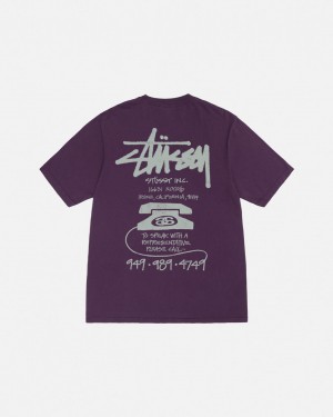 Stussy Old Phone Tee Pigment Dyed Tričko Damske Nachový Slovensko | QEZ-3699