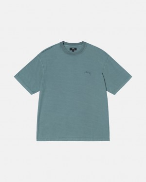 Stussy Pig. Dyed Inside Out Crew Topy Panske Tyrkysové Slovensko | RIB-5051