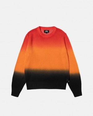 Stussy Pigment Dyed Loose Gauge Knit Svetrove Saty Svetre Damske Čierne Červené Slovensko | SRX-1233