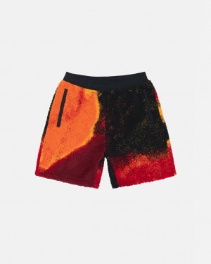 Stussy Sherpa Kratke Kratasy Panske Čierne Červené Slovensko | BVU-4506