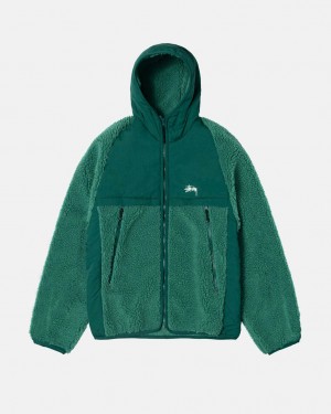 Stussy Sherpa Paneled S Kapucňou Jacket Bundy Panske Tyrkysové Slovensko | RVF-2874