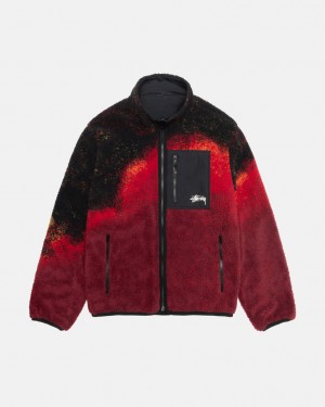 Stussy Sherpa Reversible Jacket Bundy Damske Čierne Červené Slovensko | ERJ-0807