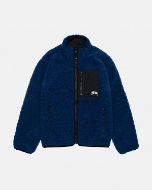 Stussy Sherpa Reversible Jacket Bundy Damske Modre Slovensko | CNA-7027