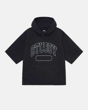 Stussy Ss Boxy Cropped Hoodie Mikina s Kapucnou Damske Čierne Slovensko | XUH-0406