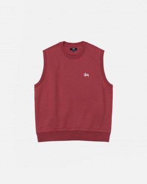 Stussy Stock Fleece Vest Mikiny Panske Bordove Slovensko | PVZ-9071