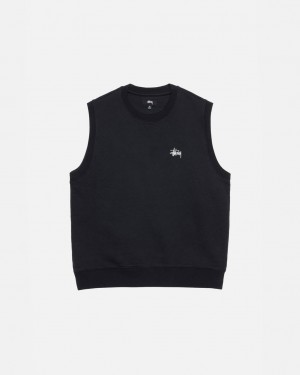 Stussy Stock Fleece Vest Mikiny Panske Čierne Slovensko | EXG-9911