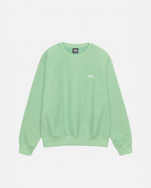 Stussy Stock Logo Crew Mikiny Panske Zelene Slovensko | IBT-6548