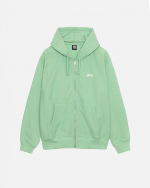 Stussy Stock Logo Zip Hood Mikiny Damske Zelene Slovensko | YTU-5377