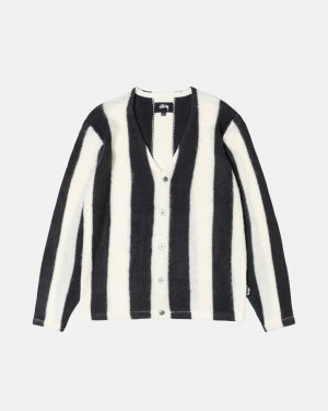 Stussy Stripe Brushed Cardigan Svetre Damske Béžové Slovensko | WUK-0401
