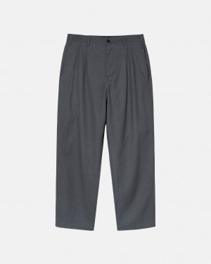 Stussy Stripe Volume Plisované Trouser Nohavice Damske Siva Slovensko | PLN-7254
