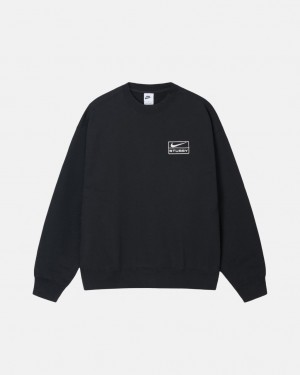 Stussy Stone Wash Fleece Crew Mikiny Panske Čierne Slovensko | JCQ-2161