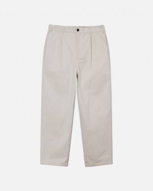 Stussy Twill Volume Plisované Trouser Nohavice Panske Béžové Slovensko | QZE-2668