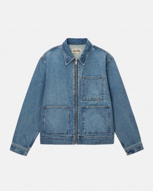 Stussy Zip Pracovná Jacket Denim Bundy Damske Modre Slovensko | EXO-4082