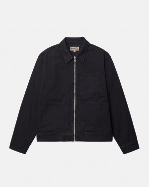 Stussy Zip Pracovná Jacket Overdyed Bundy Damske Čierne Čierne Slovensko | BAY-5613
